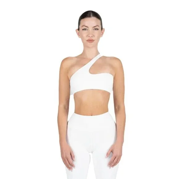Davis Active Cross Shoulder Bra in Ivory